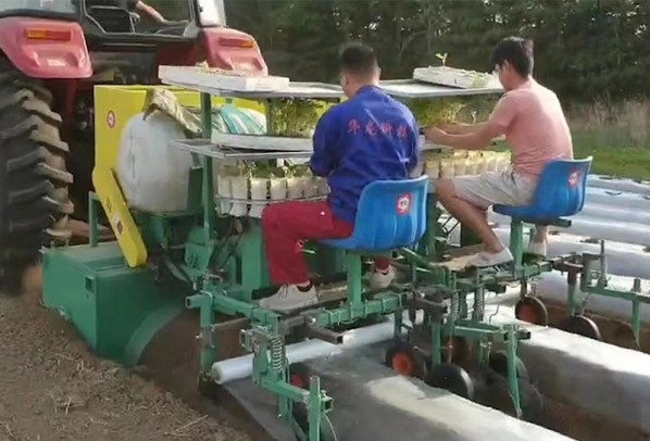 雙壟旋耕起壟施肥開(kāi)穴移栽澆水覆膜一體機(jī)